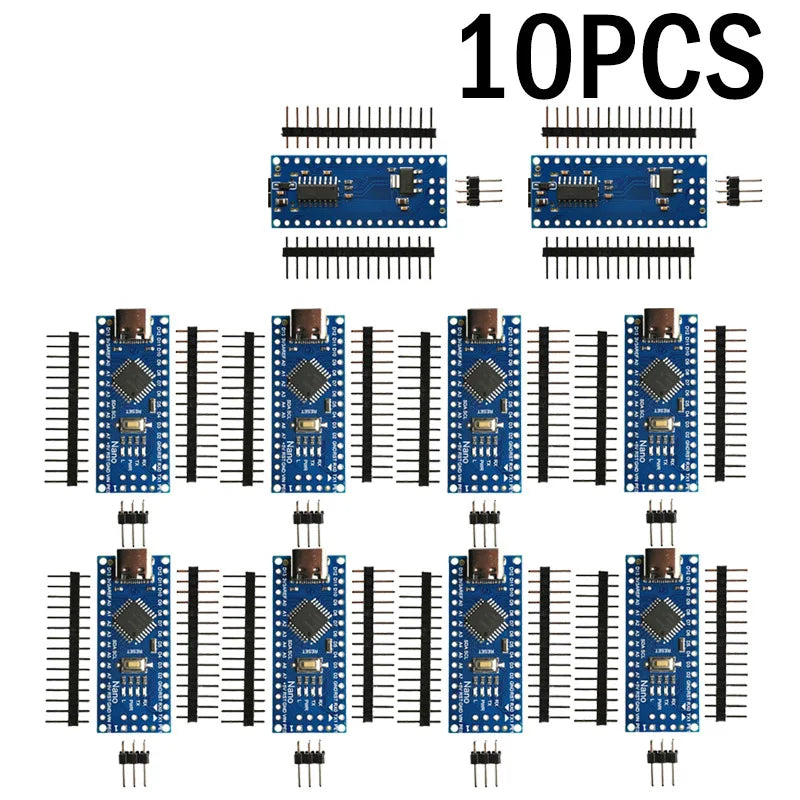 1-10PCS Nano V3.0 ATmega328P/PB CH340 USB Module, Mini Arduino Compatible Board with Bootloader for DIY Electronics Projects