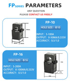 High Frequency 50mm Sensor 100/5 Ratio 1000:1 Split Core Current Transformer CT DC 600/5 AC Clamp 220v/240v Input