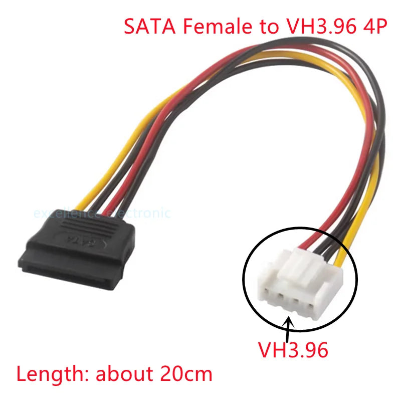 1PCS SATA Hard Drive Power Cable 15 Pin Male to Female Extension Data Cable PH/XH/VH Sata to 4/6P 8P Graphics Card Power Cable