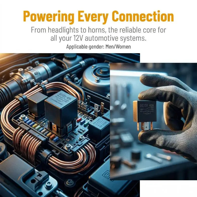 Latest DC 12V/24V 40A Rated Current 1NO 1NC SPDT 4Pin/5Pin Car Relay Socket Automotive Alarm Relay Relay & Wire Auto Accessories