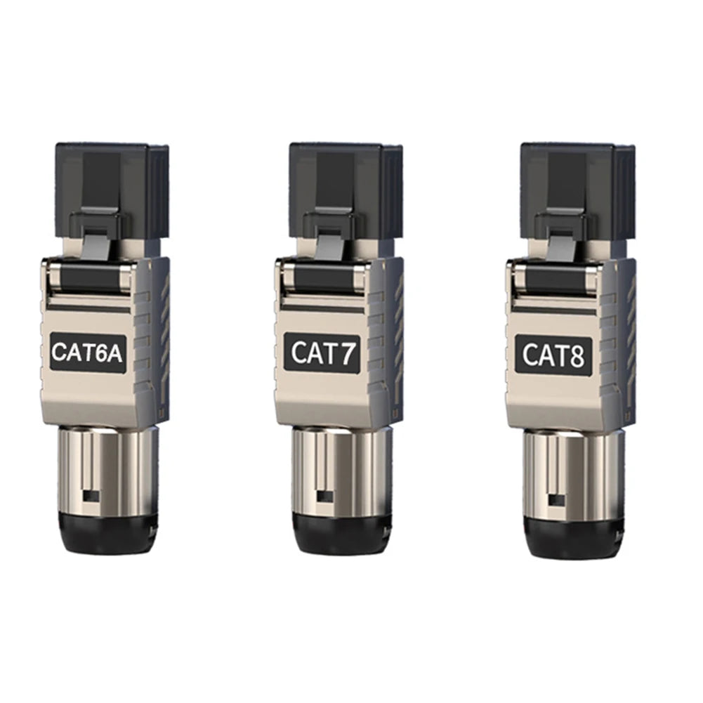 RJ45 Cat8 Cat7 Cat6A Connectors RJ45 Metal Tool Free Easy Termination Plug 2000MHz 40G LAN Cable 22AWG - 24AWG