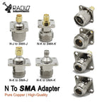 1PCS N To SMA Connector L16 N Female to SMA Female Coax  Adapter Test Converter 4 Hole Flange Panel RF Antennas Connector