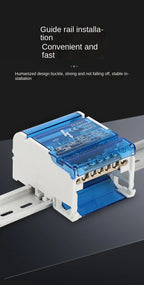 207 211 407 Din Rail Terminal Blocks Screw Modular Power Distribution Box Block Box Zero Wire Terminal Copper Junction Box