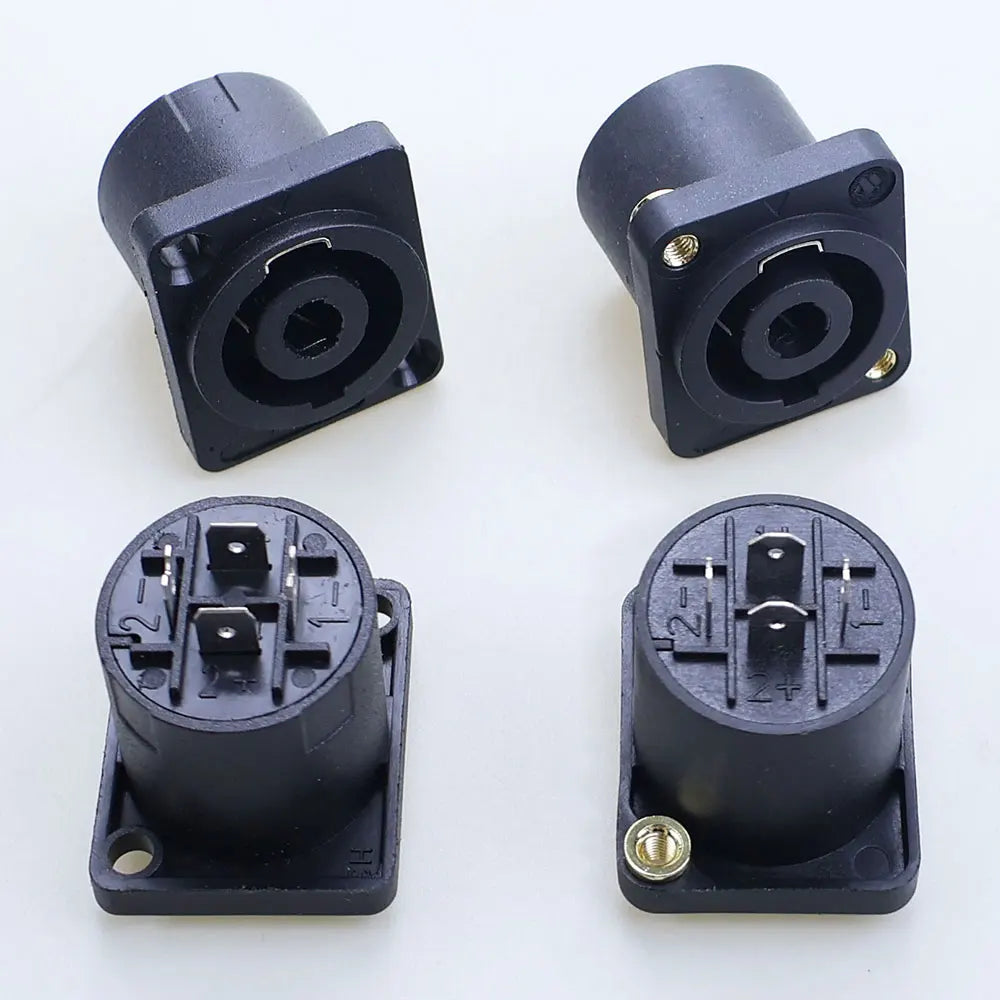 4 Pin Speakon Panel Mount Board Female Jack Socket Connector XLR Audio Cable Wire Adapter Nut Loudspeaker Amplifier Converter