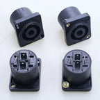 4 Pin Speakon Panel Mount Board Female Jack Socket Connector XLR Audio Cable Wire Adapter Nut Loudspeaker Amplifier Converter