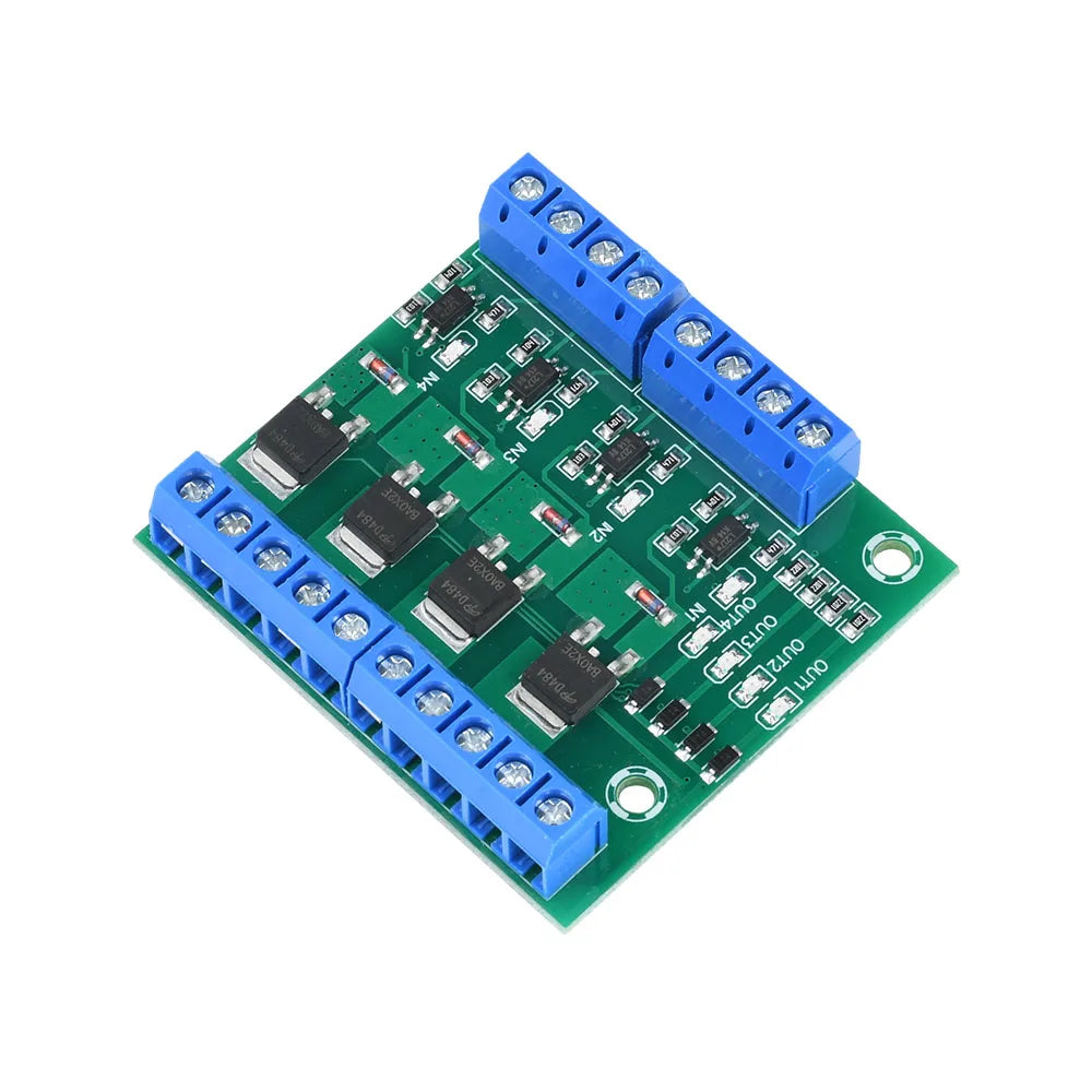 DC 3.7V~27V Optocoupler Isolated Driver Module 4 Channel MOS Tube FET Pulse Trigger Switch Controller Board for Motor LED Light