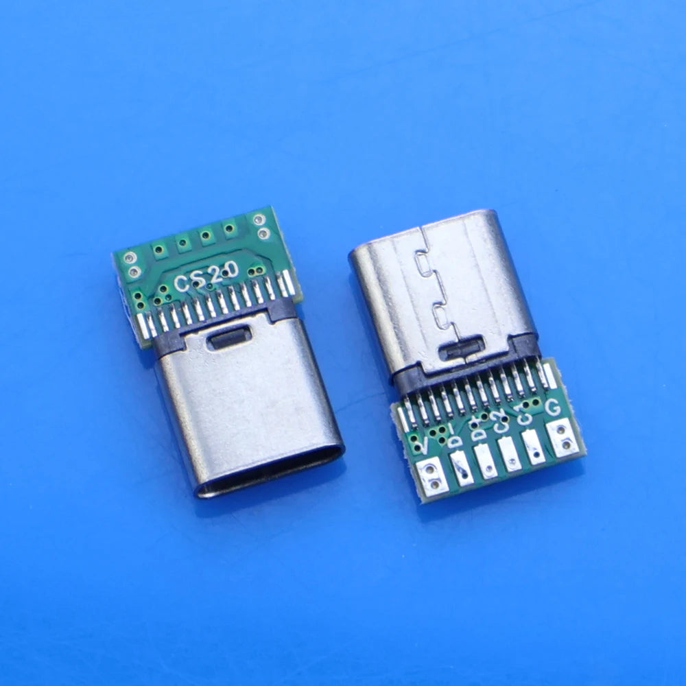 USB 3.1 Type C Connector 24 /8Pins Male/Female Socket Receptacle Adapter to Solder Wire & Cable 24 Pins Support PCB Board