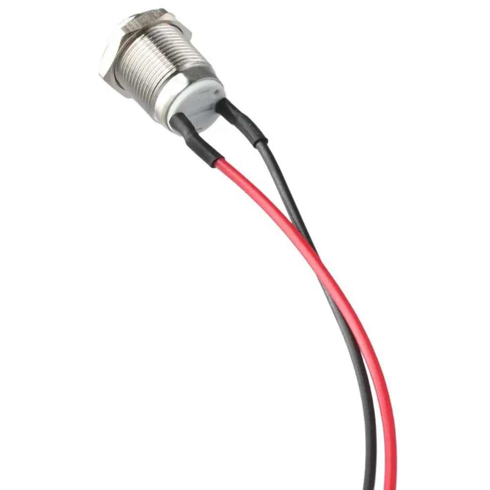 5pcs 12mm Momentary Push Button Switch Silver Shell with pre-Wiring, IP65 Waterproof Push Button Switch,Stainless Steel Normally