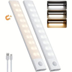 1Pc Cabinet Light USB Rechargeable Motion Sensor Ultra-thin Night Light For Home Corridor Stairs Kitchen Bedroom Wardrobe Indoo