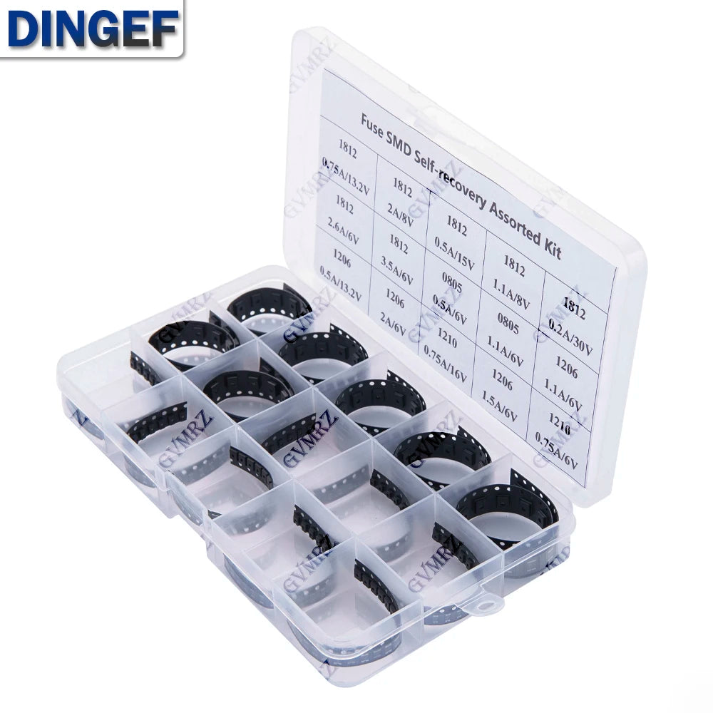300Pcs 15Values*20PCS 1206 0805 1210 1812 SMD Resettable Fuse kit 0.7A 0.5A 0.2A 2A 1.1A 2.6A 3.5A PPTC PolySwitch Self-Recovery
