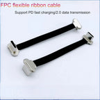 1X TYPEC FPC Flexible Ribbon Cable Male To Male Bidirectional Flexible Ribbon  Carplay Box 75/150/300mmPD Fast Charging 2.0 Data