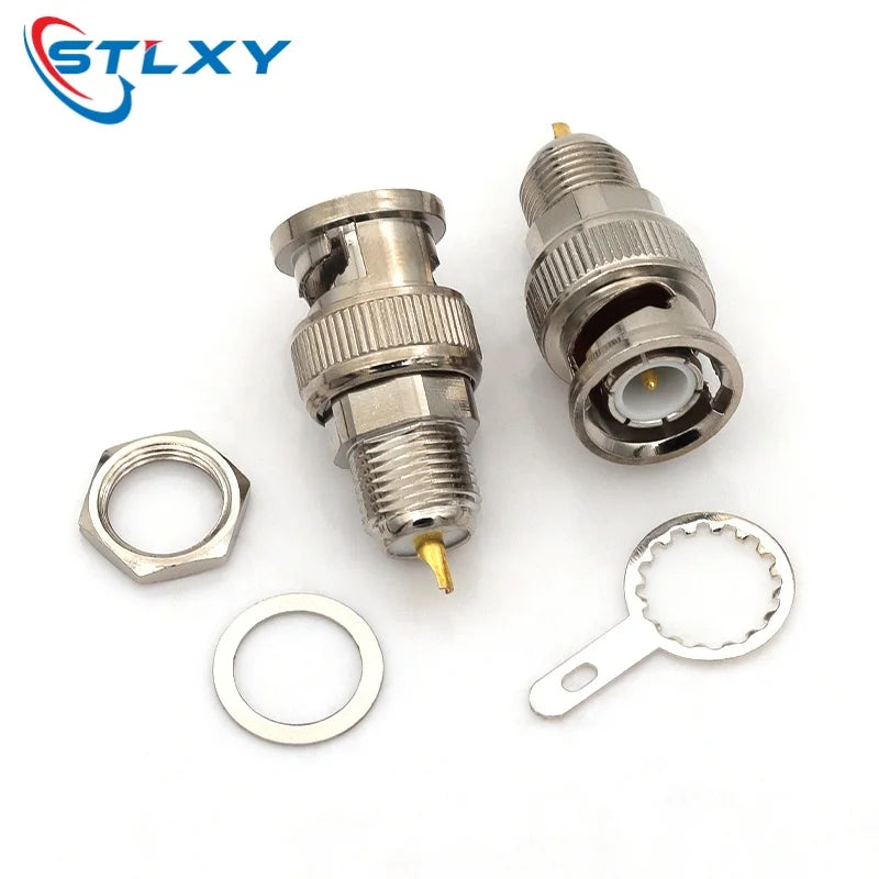 Stlxy 1PCS BNC Female Socket Solder Connector Chassis Panel Mount Coaxial Cable For Welding Machine Parts 50 ohm Q9 BNC-50KY