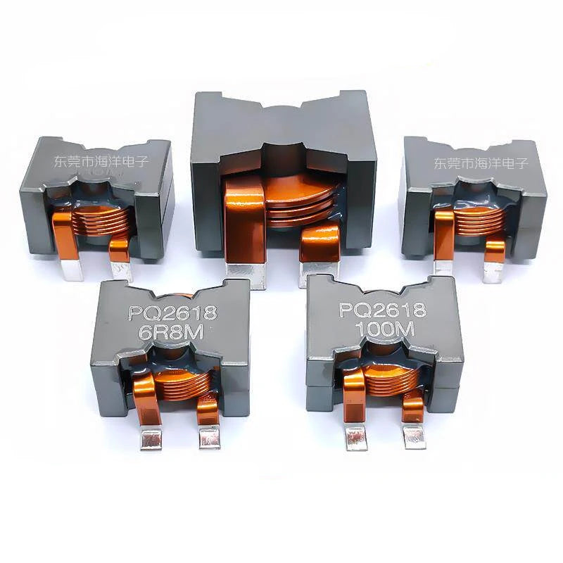 High Current Flat Copper Wire Inductor 10uH 30A Filtering Energy Storage Through-Hole Magnetic Core Inductor Coil PQ2010 2615
