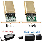 5pcs/Lot 4Pin USB Type-C Gold-plated Male Plug USBC DIY Self-repair Welding Charging Data Line Parts Type C Connector for Phone