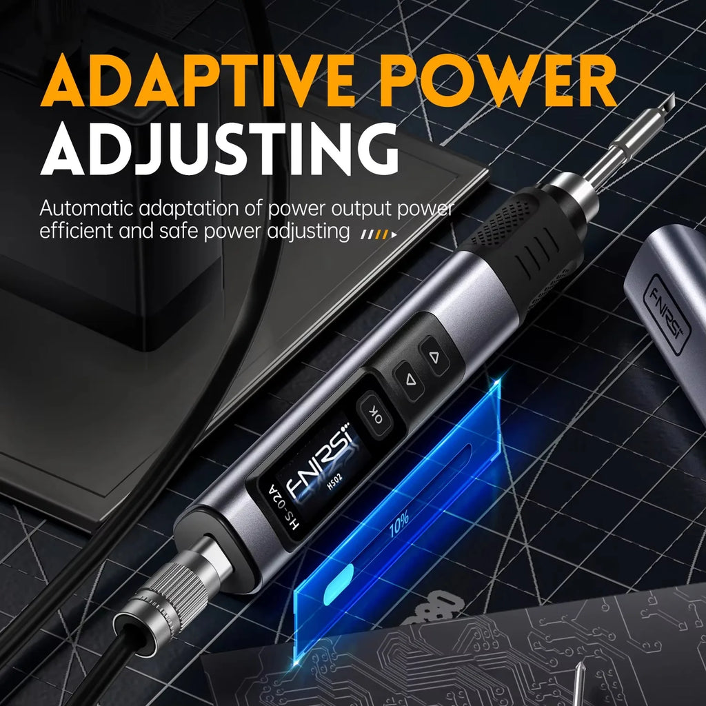FNIRSI HS-02 Portable Intelligent Soldering Iron 100-450℃ Fast Heat Up 100W Type-C PD Fast Charging for Welding Repair Tools