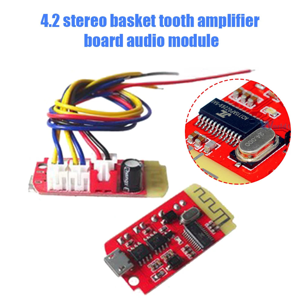 CT14 Micro 4.2 Stereo Bluetooth Power Amplifier Board Module 5W+5W Double Dual Plate DIY Bluetooth Speaker Sound Music Module