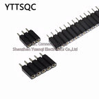 1P-40P 2.54mm PH7 Round Hole Straight Pin Single Row 0.1" Breakable Stackable PCB IC Crystal Transistor Female Tin Header Socket