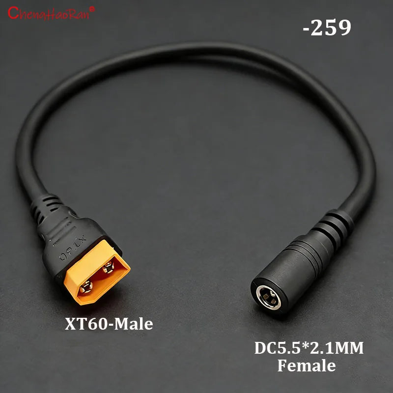 1PC 1.5 ㎡ 30CM XT60 Male/Female Connector To DC5521 DC5525 Power Cable Adaptor For Car Battery Charging Adapter Cables