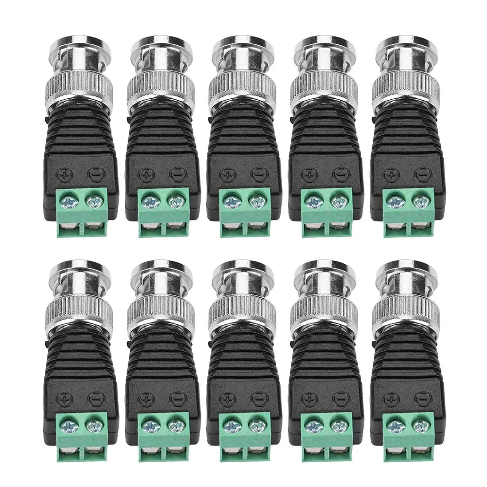 10PCS BNC Female Green Terminal Connector Q9 Solderless Screw CCTV Video Positive Negative Terminal Plug