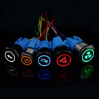 16/19/22mm Custom Metal Push Button Switch with Wire Laser Luminous Waterproof Latching Momentary 12V 220V 5V Motorcycle Switch