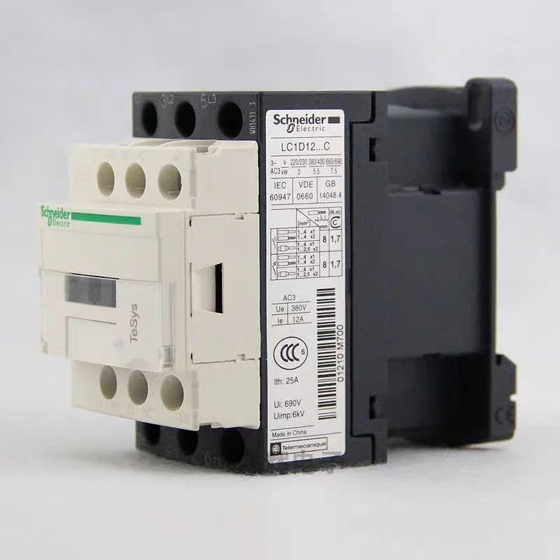 New Black Schneider Version Three-Pole AC Contactor LC1D09 LC1D12 LC1D18 LC1D25 LC1D32 LC1D38 B7C F7C Q7C M7C 24V 110V 220V 380V