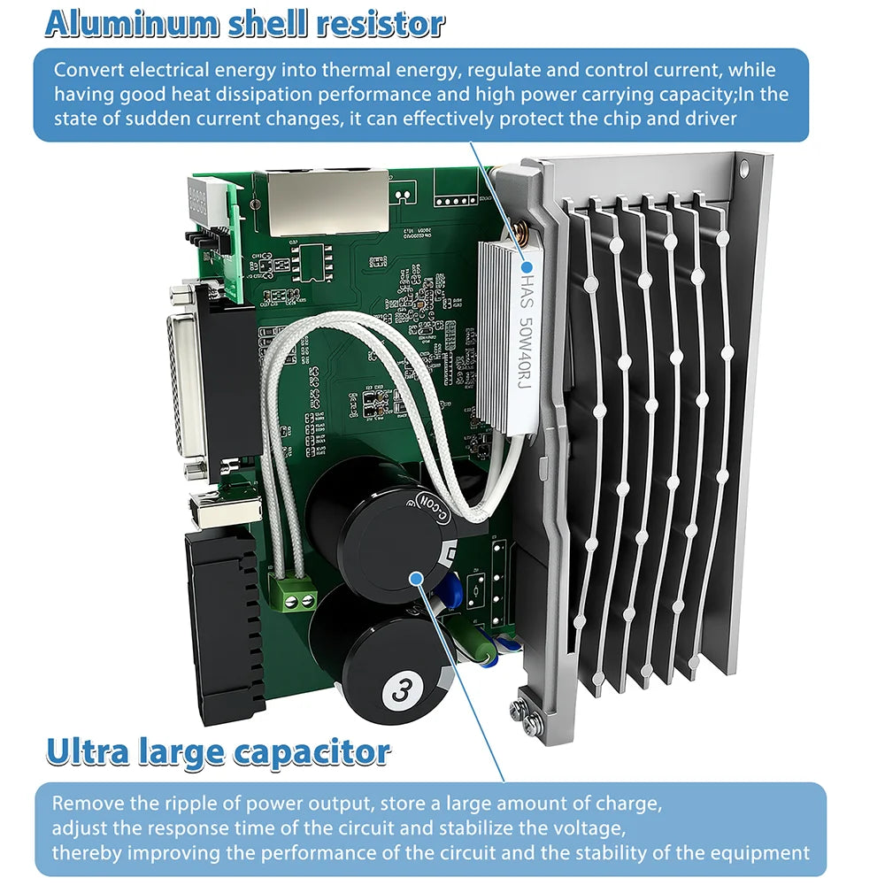 Servo Motor 1000W/1.5KW/1200W/1500W/1800W/750W Servo Motor 130 and Driver EtherCAT Servo Motor 220V with Driver with Brake CNC