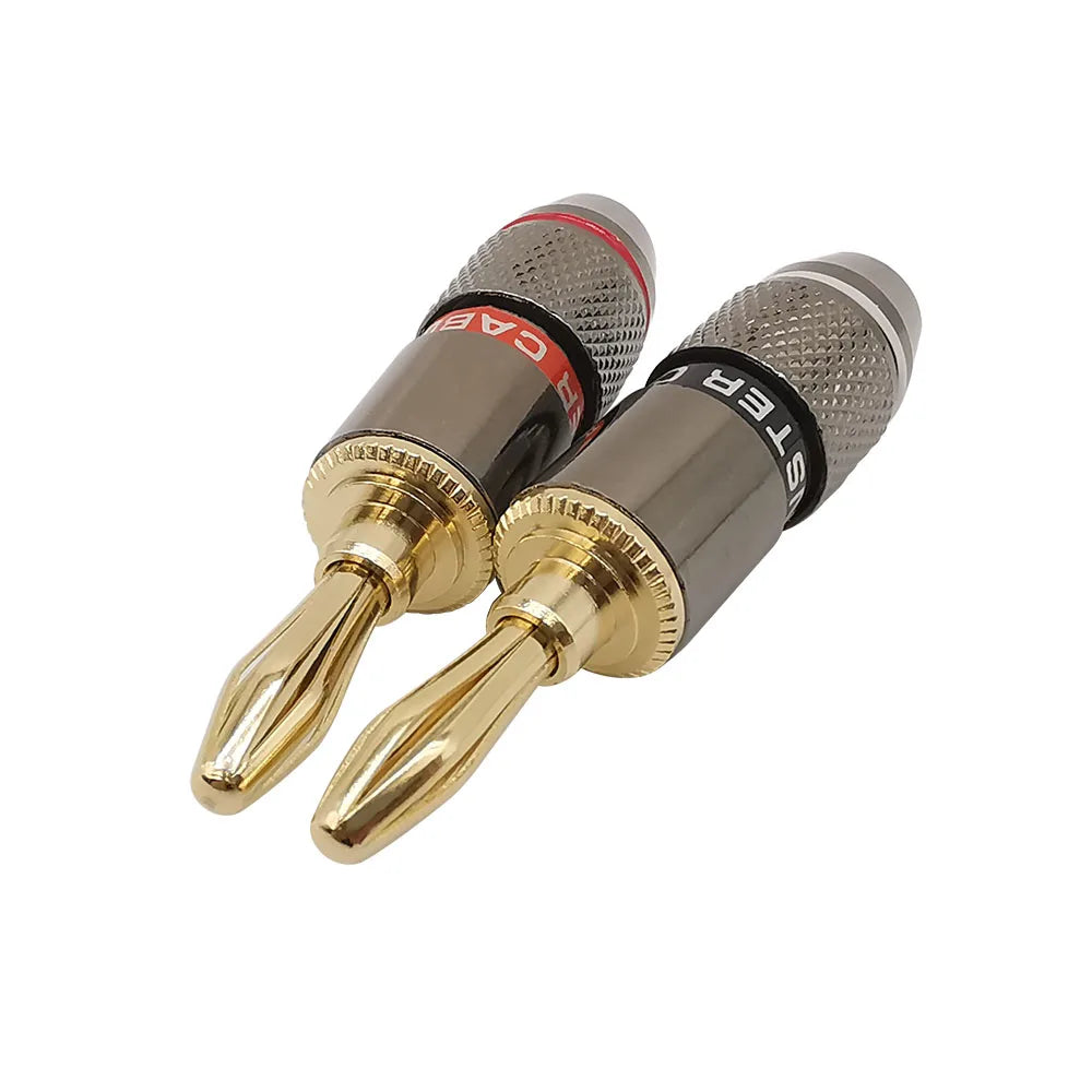 8Pcs 4mm Banana Plug 24K Gold Plated Pure Monster Copper Speaker Adapter Screw  Plugs Audio Connectors