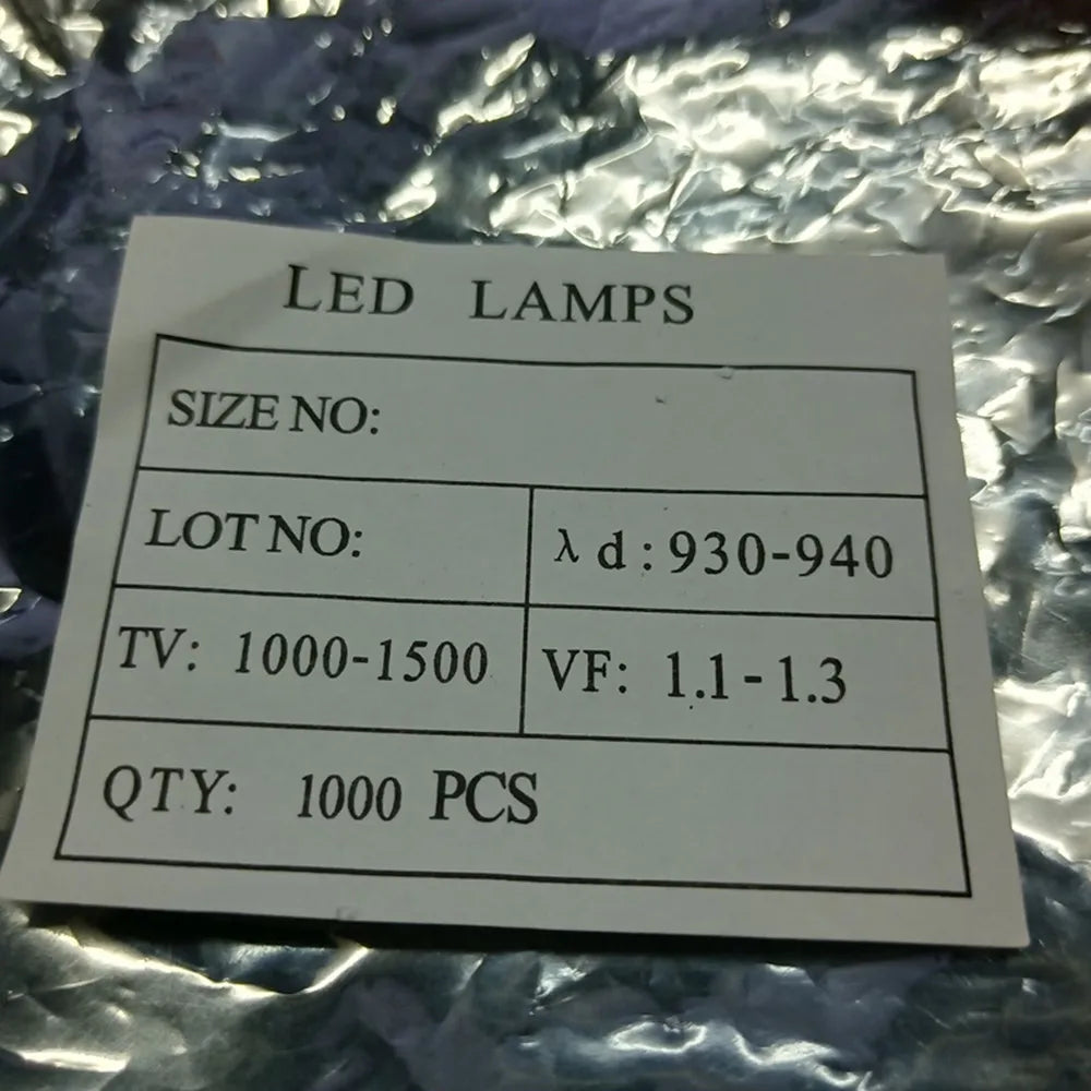 100pcs 5mm IR LED 850nm Clear Lens Infrared Diode 20mA Transparent 5 mm Through Hole Light Emitting Diode 850 Nm LED Lamp