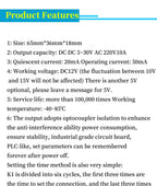 DC 12V Digital Display Delay Relay Delay Time Multi-function Module Infinite Loop Countdown Switch Control Module Timer Module