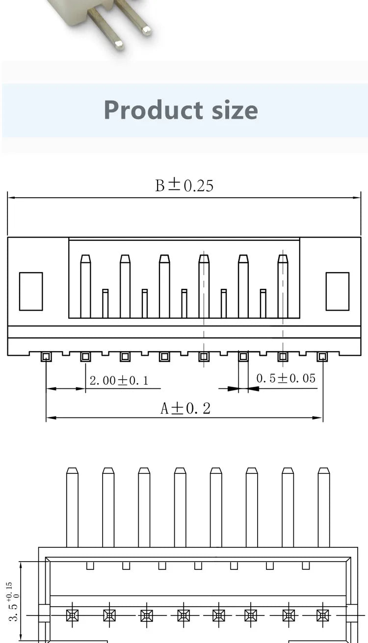 100pcs /LOT JST PH2.0 Straight/Curved Needle Connector 2Pin~16Pin Male Pin Header Right Angle 90°/180° 2.0mm Pitch