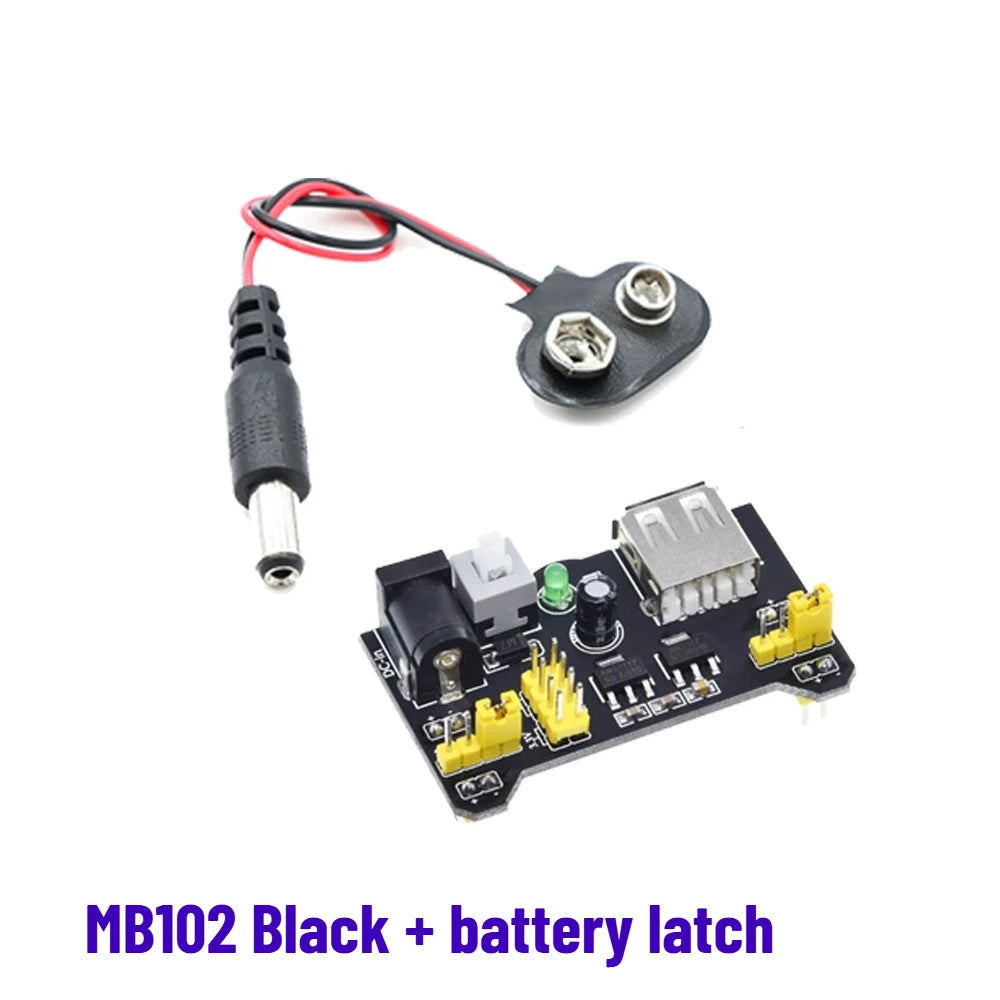 MB102 Breadboard Power Module 3.3V/5V MB-102 830 Points Prototype Bread Board for Arduino Kit 10/20/30cm Dupont Wire 65pcs Cable