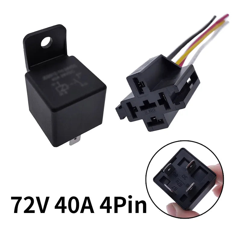 JD2912 4 Pin 5 Pin 40A DC 12V 24V 36V 48V Auto Car Relay with Mounting Hole Coil Power 1.8W Automobile Control Device with Line