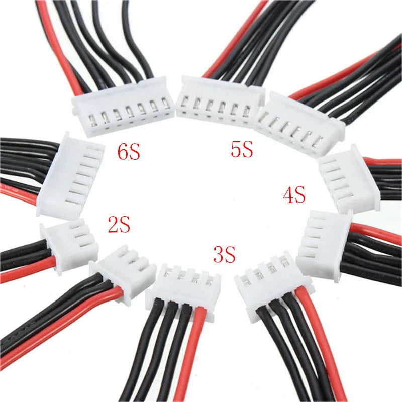 10pcs XH 2S 3S 4S 5S 6S Silicon 22AWG Solder-free 10-30CM LiPo Battery Balance Charger Extension Cable Balance Charging Wire