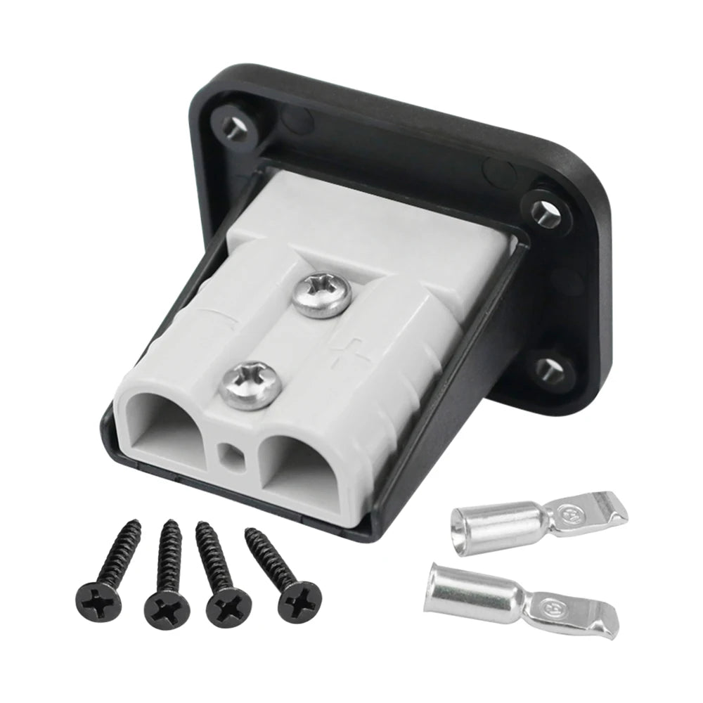 50A Anderson Plug Flush Mount Connector Kit with Mounting Bracket Panel Cover for Caravan Camper Boat Truck Battery Charging