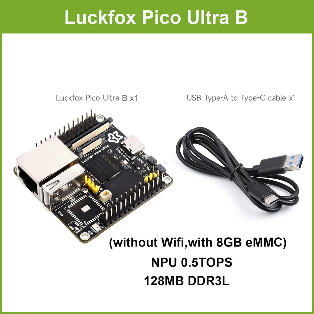 Luckfox Pico Ultra B RV1106 Linux Micro Development Board, Integrates ARM Cortex-A7/RISC-V MCU/NPU/ISP Processors