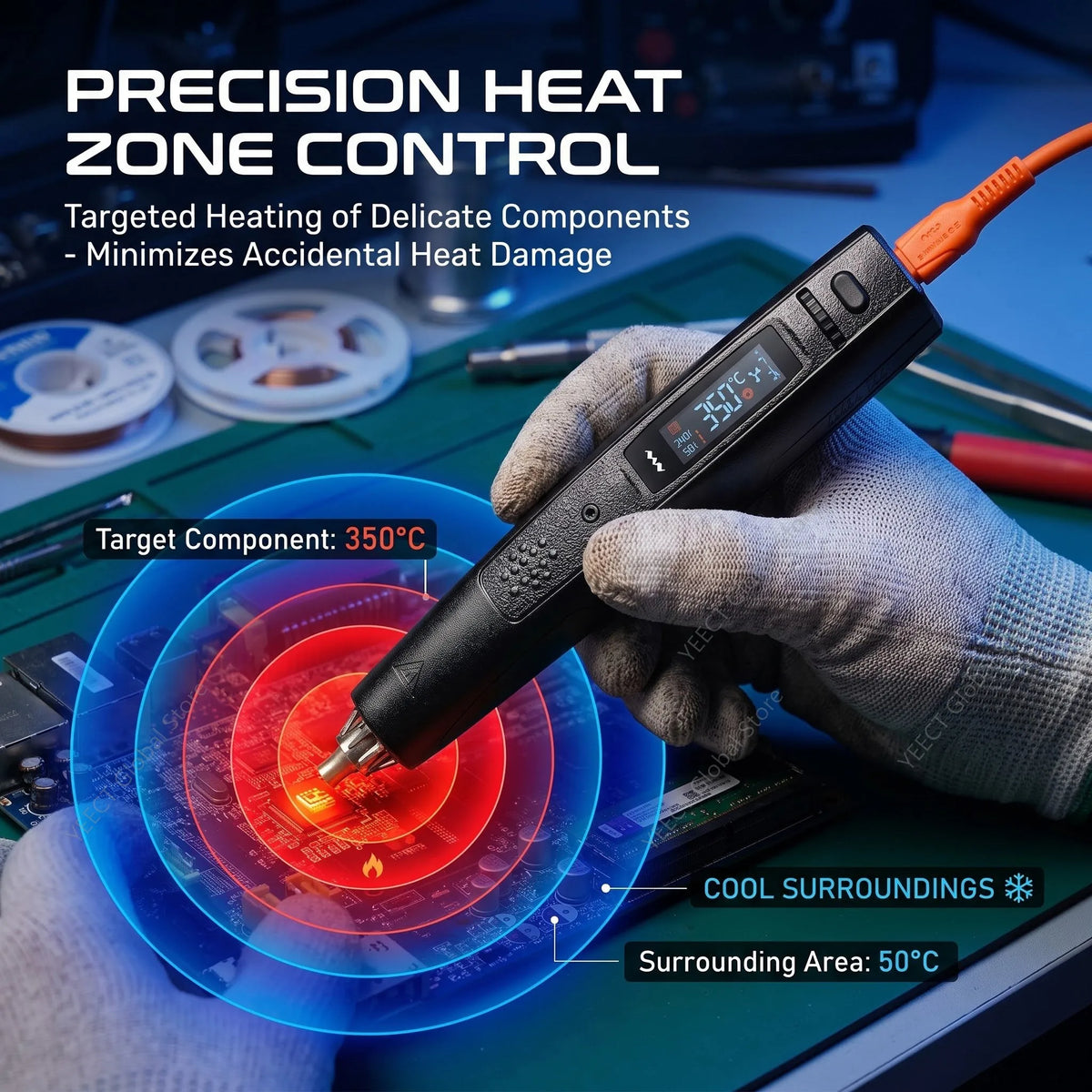 MINIWARE AirGo 140 Portable Hot Air Gun Soldering Station 140W PD USB C BGA Desoldering Rework Tool Smart Sleep Stand Kit