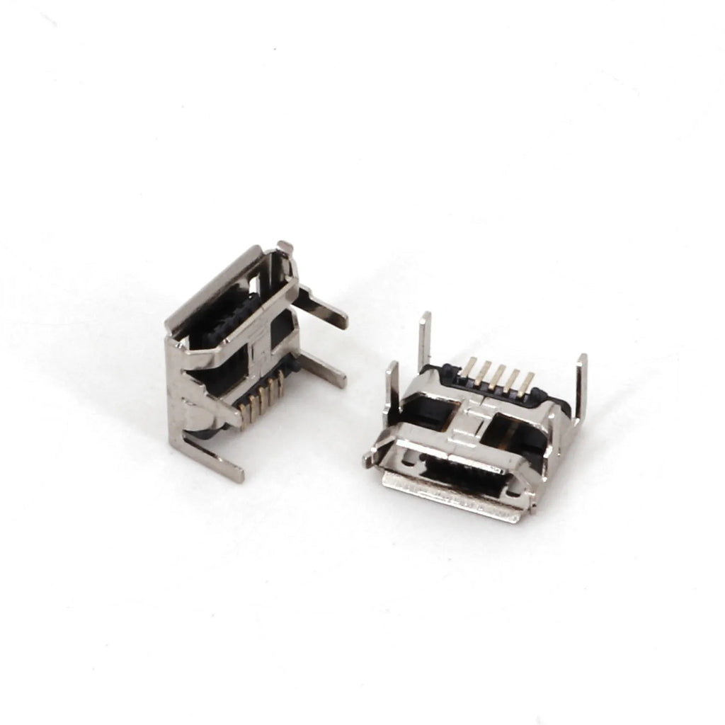 20Pcs Micro USB Type B 5Pin Female Socket 4 Legs Fixed PCB Solder Jack Connector