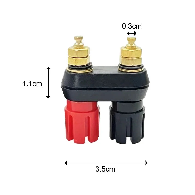 2-Pack Premium Gold Plated Banana Plugs Red Black Easy Install Secure Audio Connectors for Amplifier Speaker Universal Fit DIY