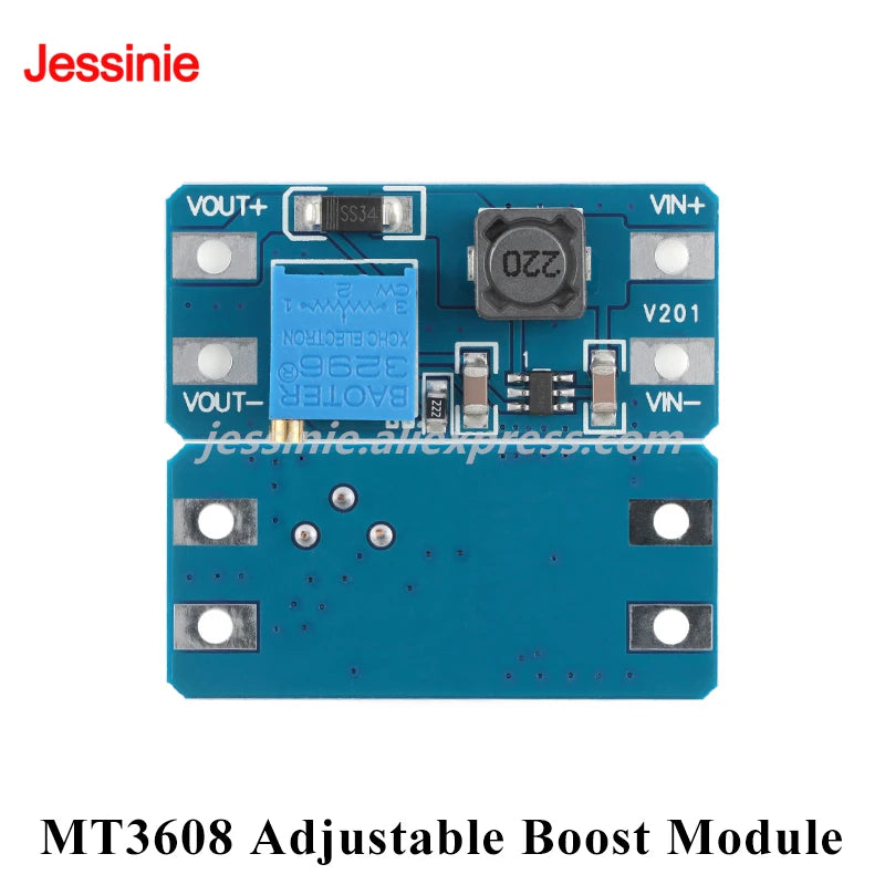 10pcs/1pc MT3608 SX1308 2A DC Step Up Converter Board DC-DC Adjustable Boost Module 2V-24V to 5V 9V 12V 28V