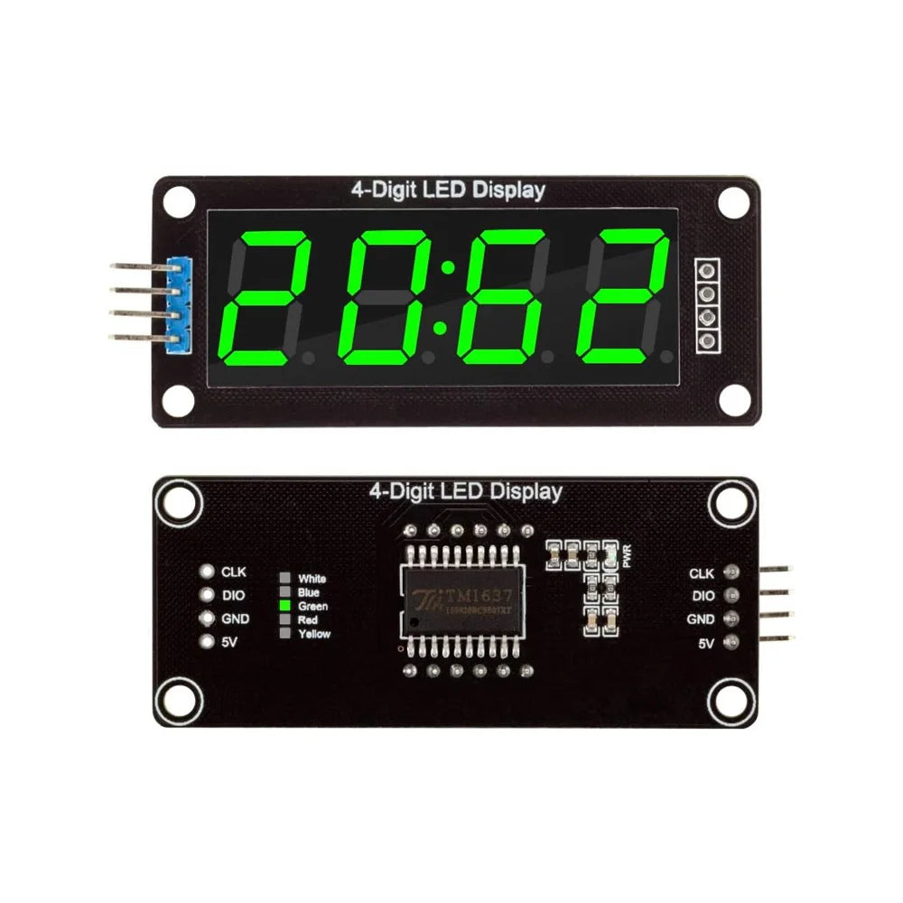LED Display 0.56 inch 4-Digit 7 Segments Digital Tube Clock Module  TM1637 Double Dots LED Display Screen Board for Arduino