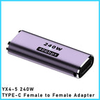 5A Type-C OTG Adapter 240W Fast Charging Data Converter USB4.0 40Gbps Support 8K 60Hz USB C 90/180 Degree Elbow Adapter