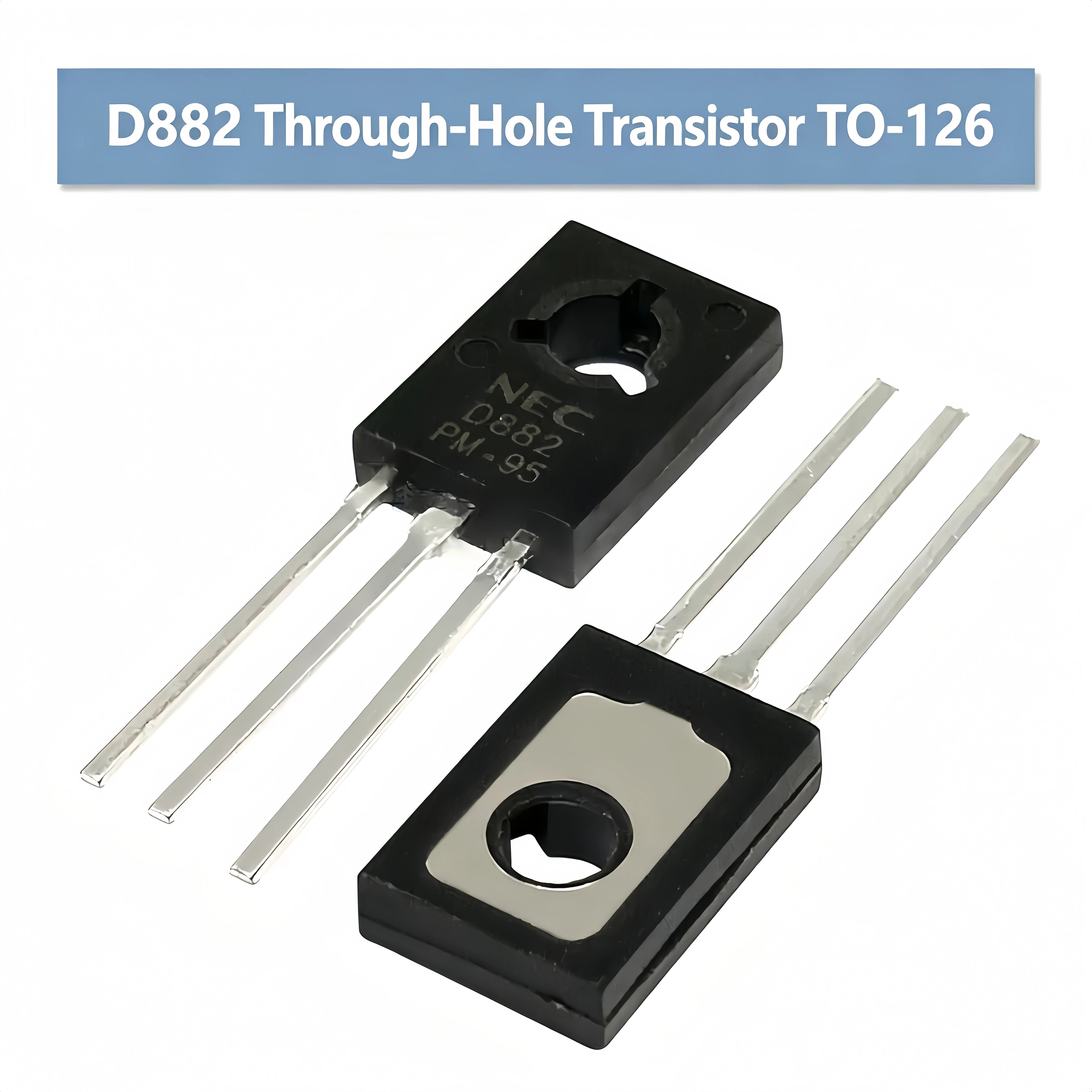 Brand New D882 2SD882 NPN Power Transistor 40V 3A, SOT-89 SMD & TO-126 Through Hole Package 10/20/50/100/200/500/1000pcs