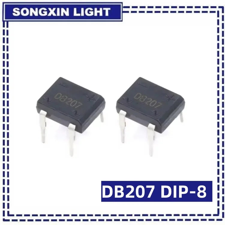 20PCS LUASAMIROB DB207 Bridge Rectifier DIP4 1000V 2A DB207S Power Diode Rectifiers Electronic Components IC