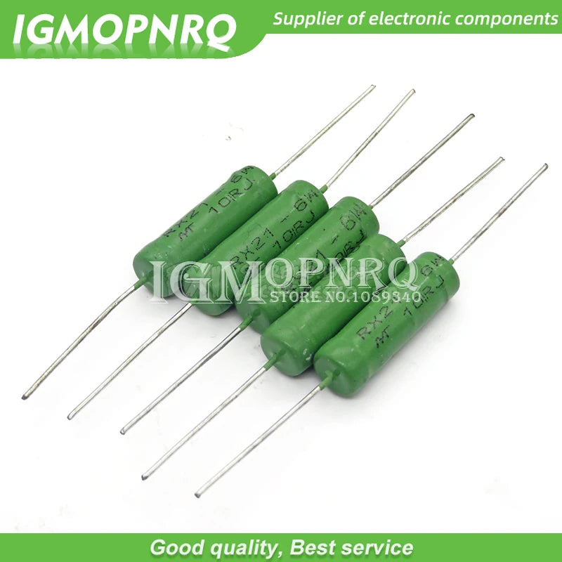 5PCS RX21 6W Wire Wound Resistance 5%1R 10R 100R 1K 10K 12K 15K 18R 20R 22R 24R 27R 30R 33R 36R