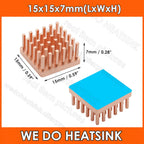WE DO HEATSINK 10x10xmm 15x15x5mm 15x15x7mm Without or With Thermal Pad Square Pure Copper Heat Sink