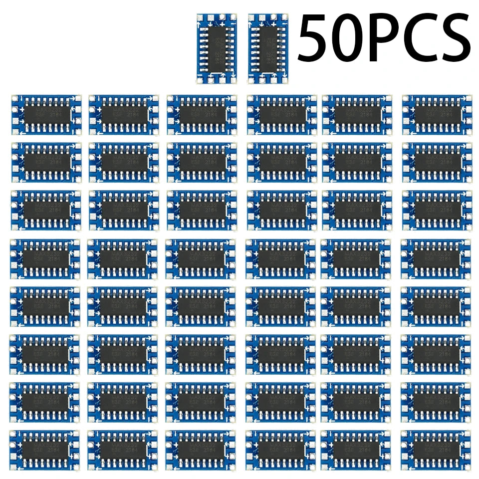 1-100PCS MAX3232 RS232 to TTL Converter Module – 3.3V/5V Compatible, Mini Serial Level Shifter for Arduino