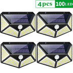 4pcs 468 LED Solar Led Lamp Outdoor Solar Light with Motion Sensor Wall Lights Waterproof Sunlight Powered for Garden Decoration