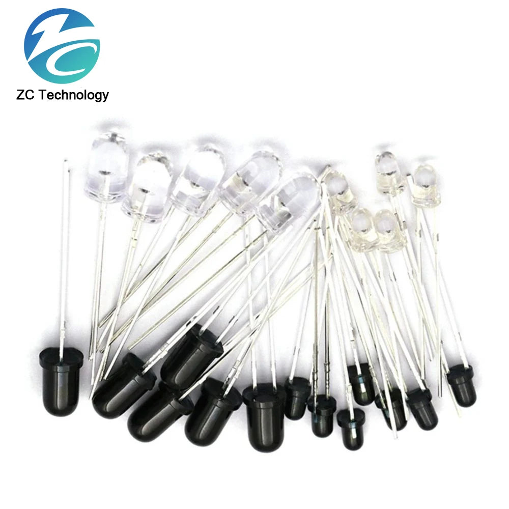 10Pairs F3 3mm F5 5mm 940nm LEDs Infrared Emitter and IR Transmitter Receiver Diode Diodes 301A Infrared to tube For Arduino