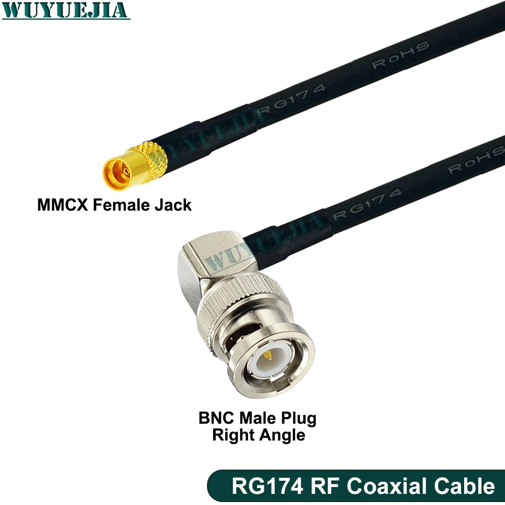 RG-174 Coaxial Cable Q9 BNC Female Waterproof to MMCX Male Connector Crimp Wire Terminal RF Jumper Pigtail Line For Wifi Card