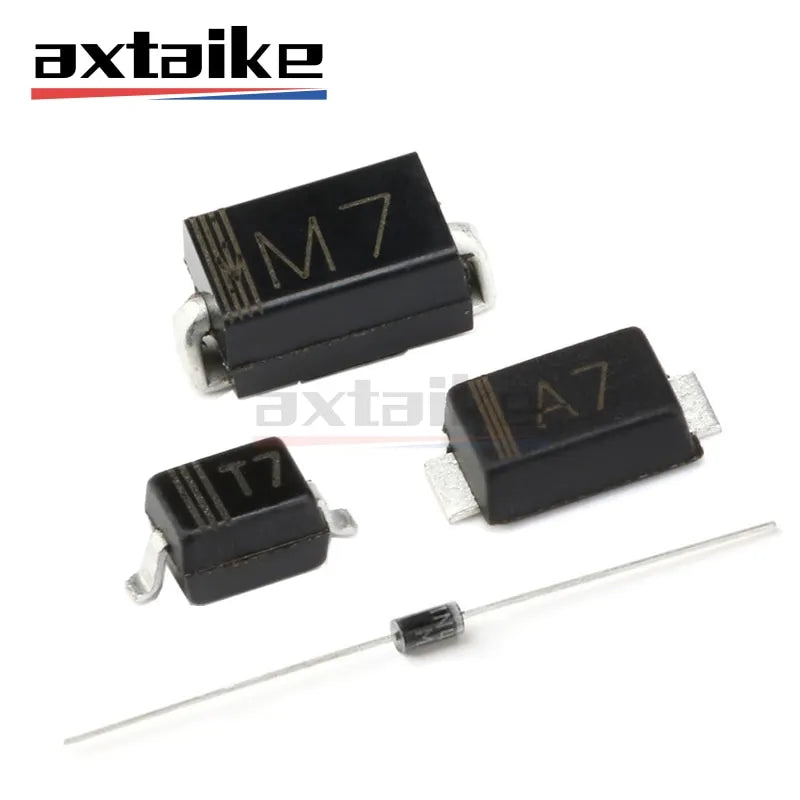100PCS 1N4007 IN4007 1N4007W 1N4007WS DO-41 M7 SMA DO214-AC SOD123FL SOD323 1A 1000V 1KV 4007 DIP A7 T7 D7 SMD Rectifier Diode